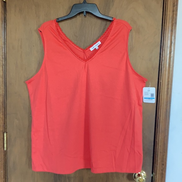 Emily Daniels sleeveless tank top v neck w crochet trim top size 2X - Picture 12 of 16